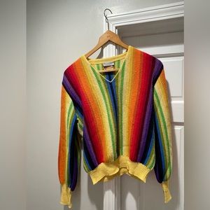 Men’s Rare Vintage Maus and Hoffman Rainbow 100% Alpaca Sweater